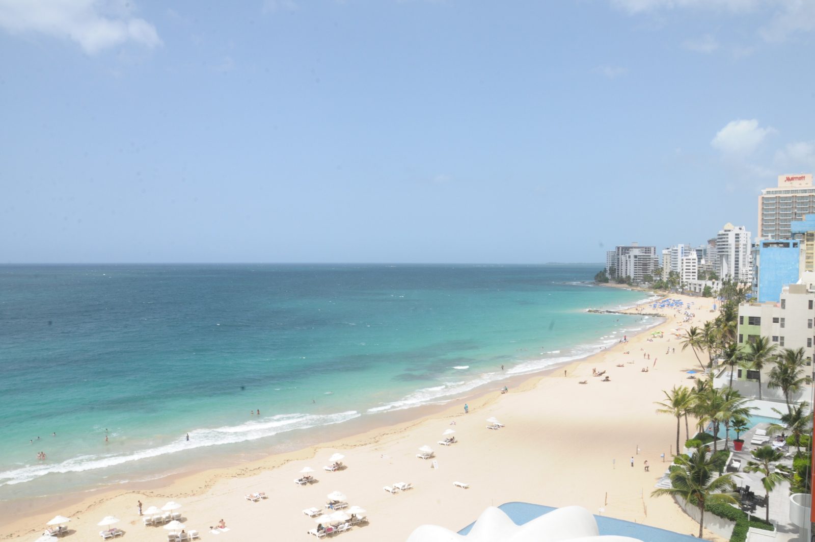 The San Juan shoreline at Condado from the air